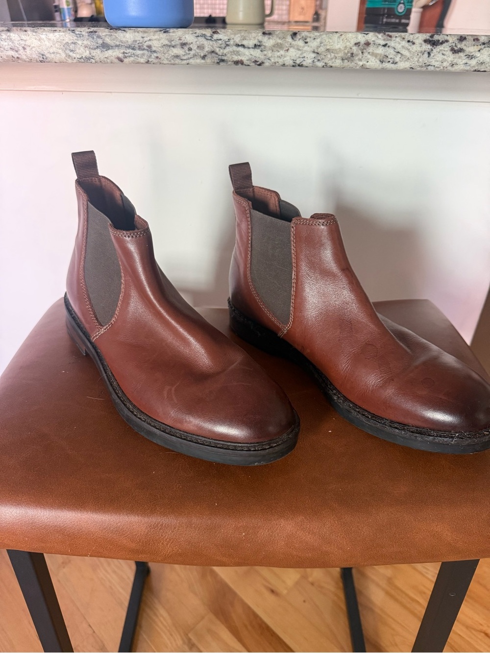 Men's Brown Leather Chelsea Boots - Classic Slip-On Dress Boot